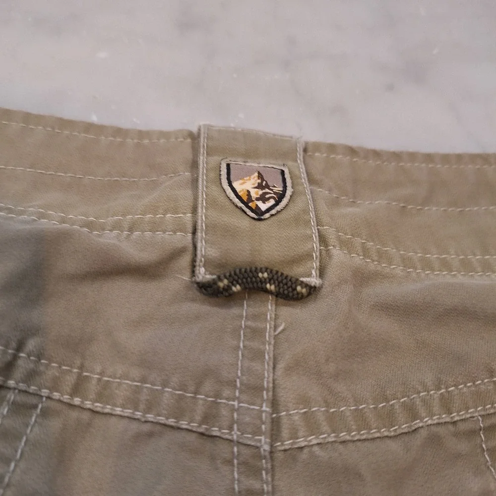Kuhl Cargo Shorts Mens 36 Khaki Tan KuhlDry Hiking Outdoor Utility Trekking Camp
